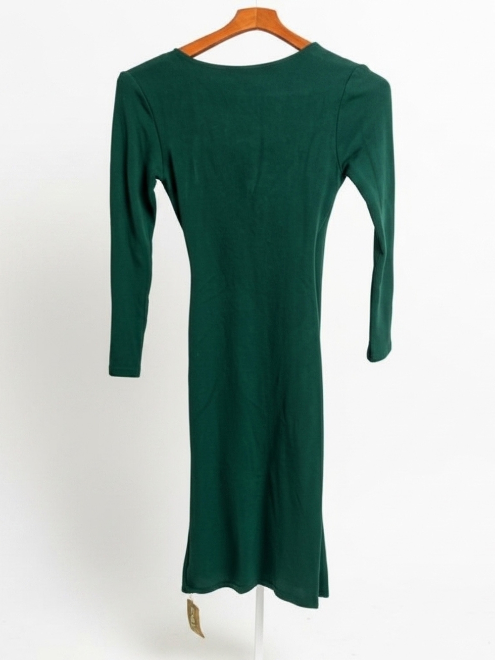 NWT OGL Forest Green Wrap Midi Dress- V- neck Women's Size S - Picture 6 of 11